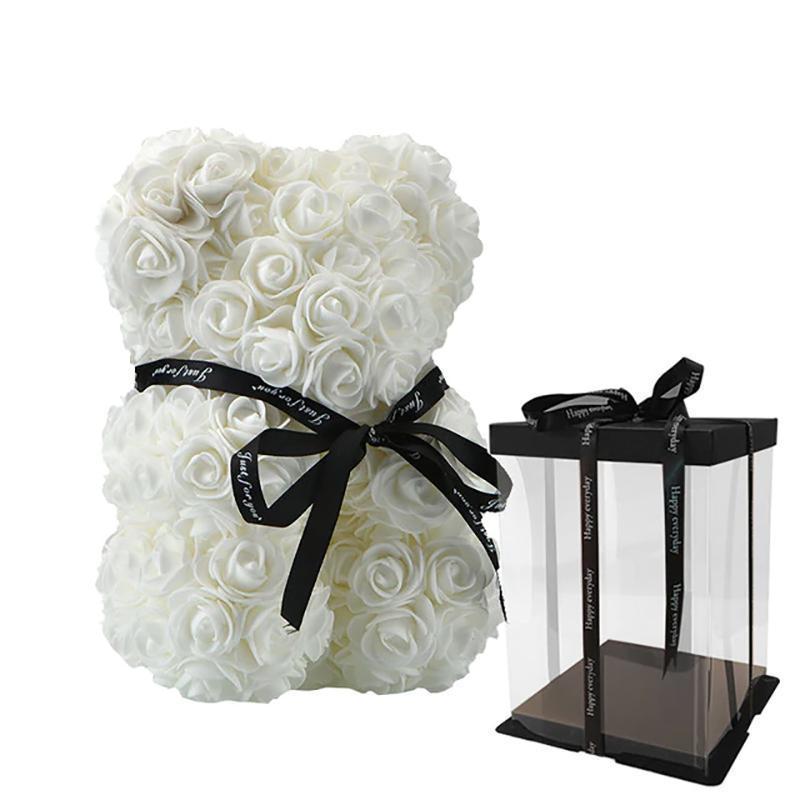 Rose Teddy Bear Home Accessories White with Box