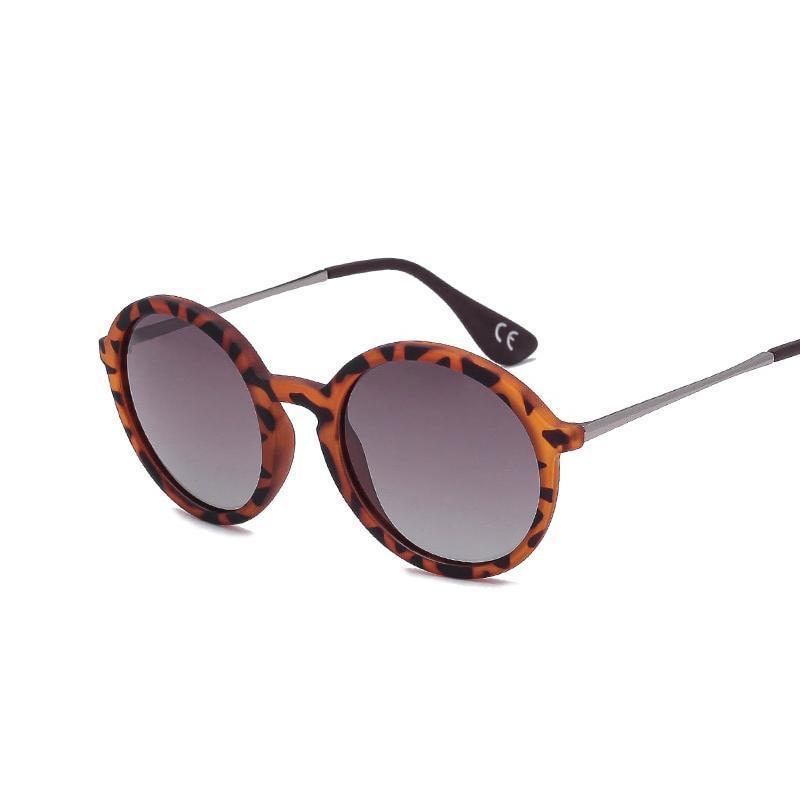 Round Frame Vintage Polarized Sunglasses Sunglasses C01 Black Smoke
