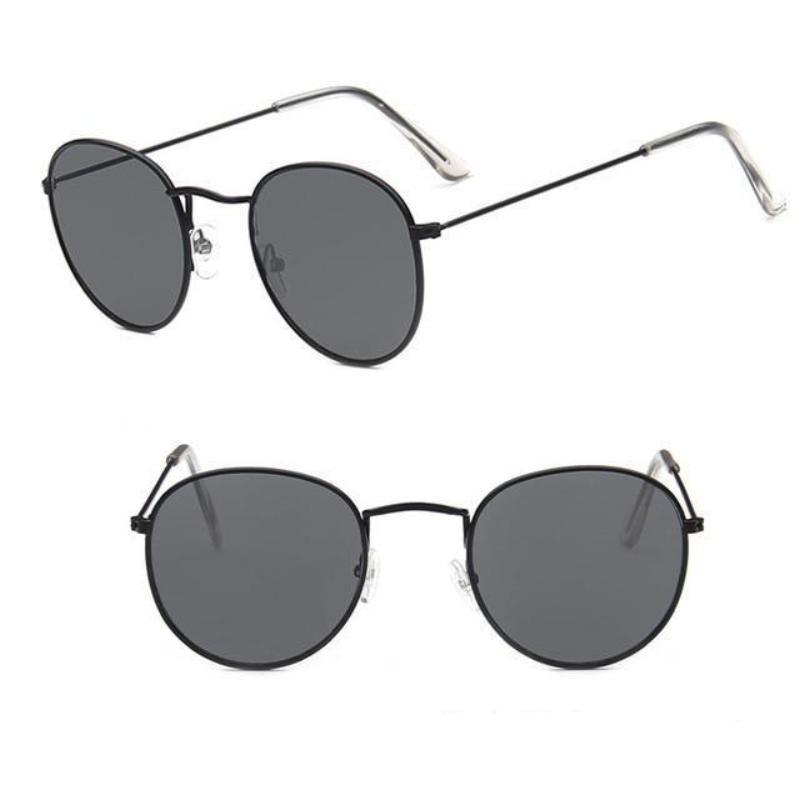 Round Mirror Sunglasses Sunglasses black grey