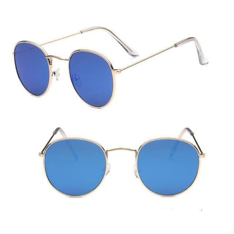 Round Mirror Sunglasses Sunglasses gold blue