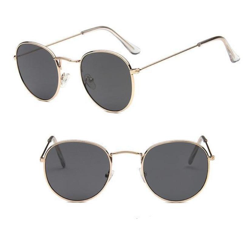 Round Mirror Sunglasses Sunglasses gold grey