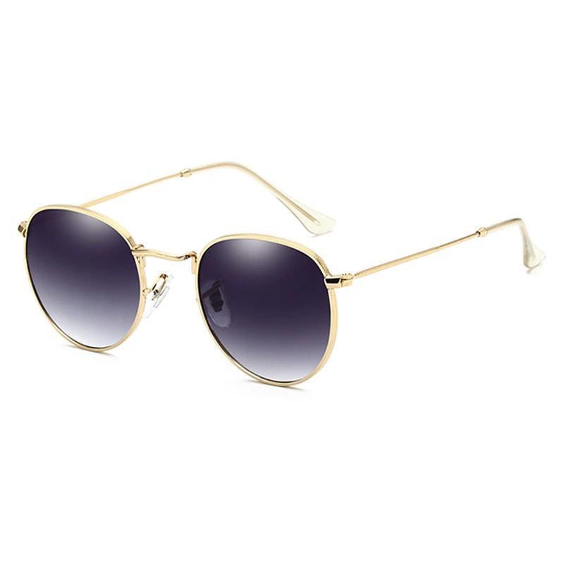 Round Mirror Sunglasses Sunglasses gold violet