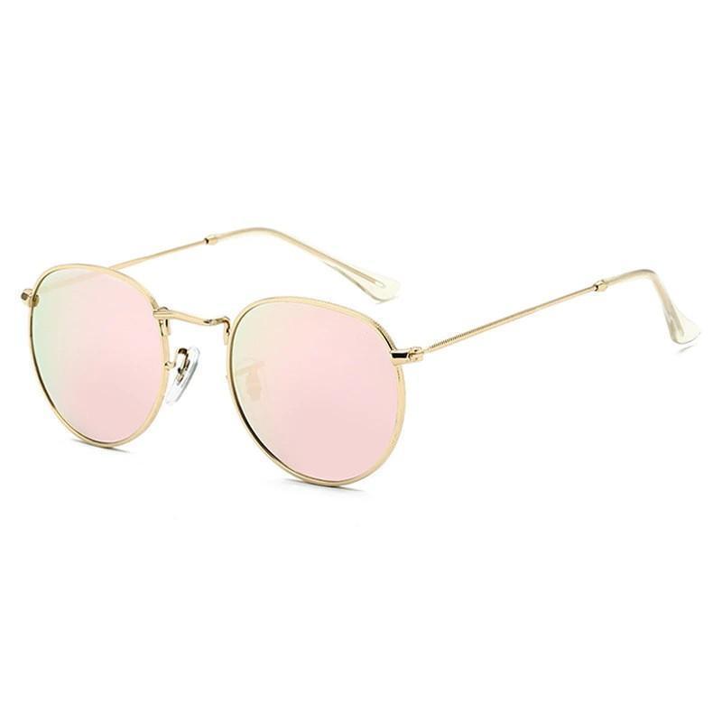 Round Mirror Sunglasses Sunglasses gold violet