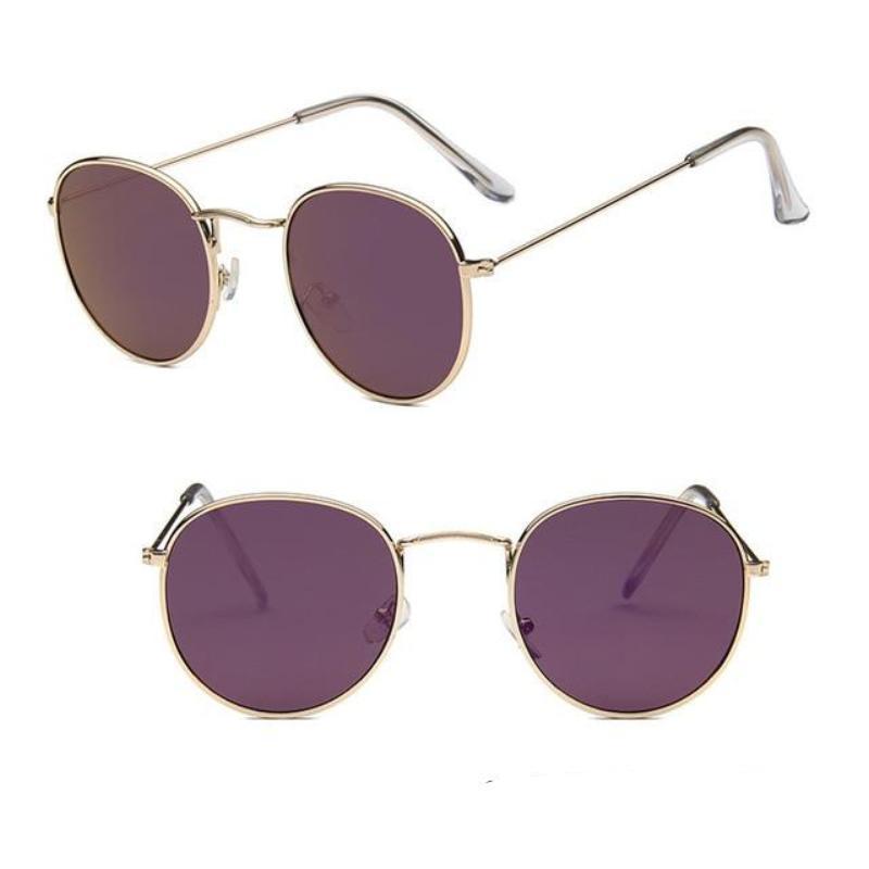 Round Mirror Sunglasses Sunglasses gold violet