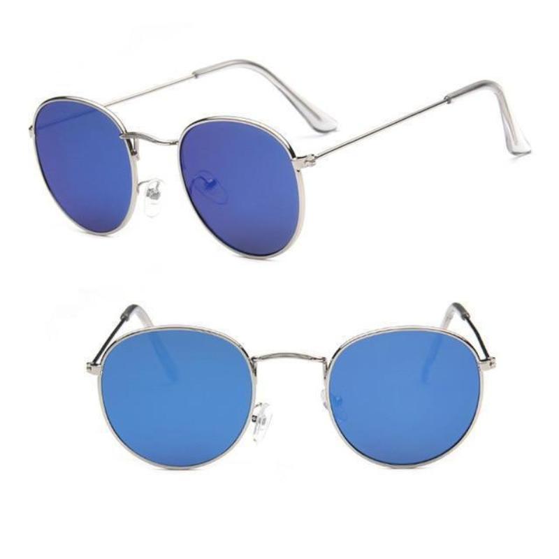 Round Mirror Sunglasses Sunglasses silver blue