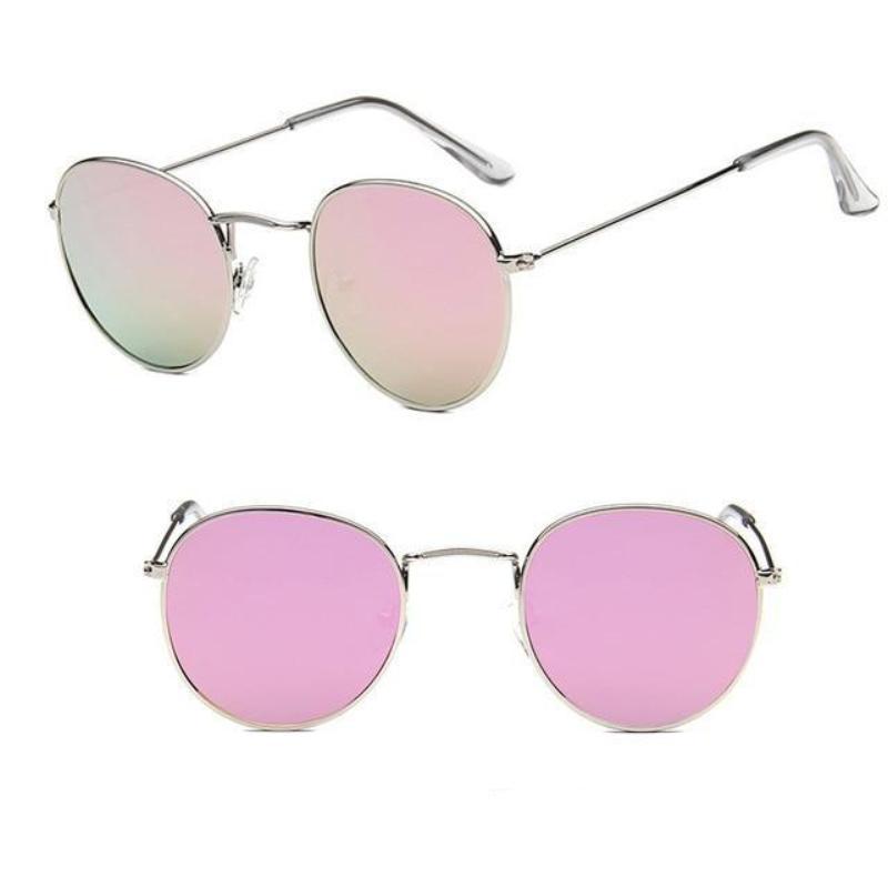 Round Mirror Sunglasses Sunglasses silver pink