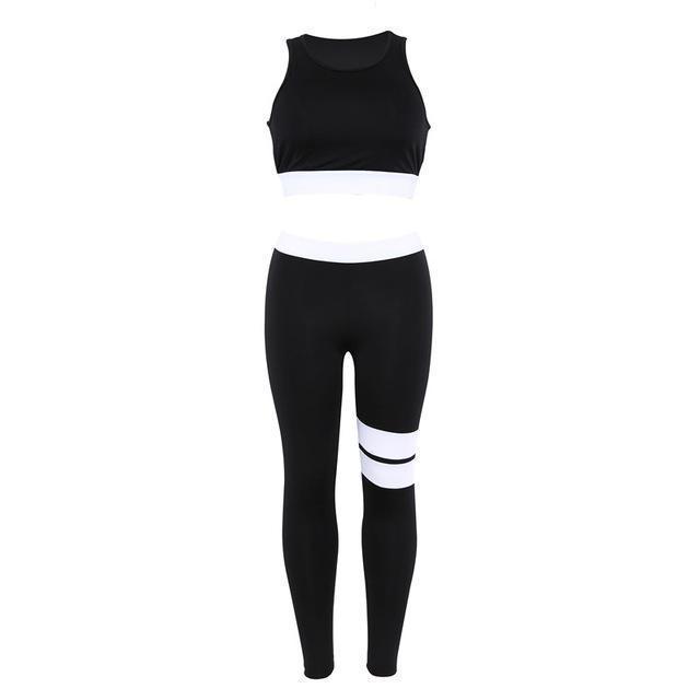 Solid Workout 2-Piece Set Leggings Black / S