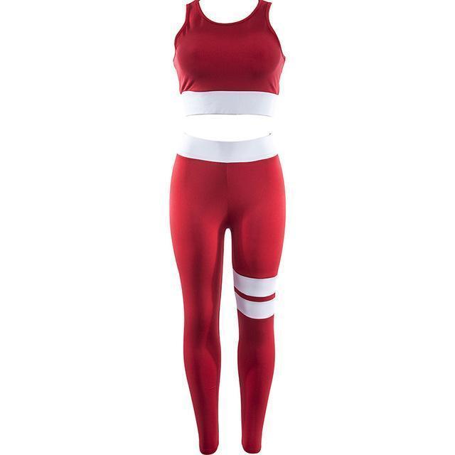 Solid Workout 2-Piece Set Leggings Red / S