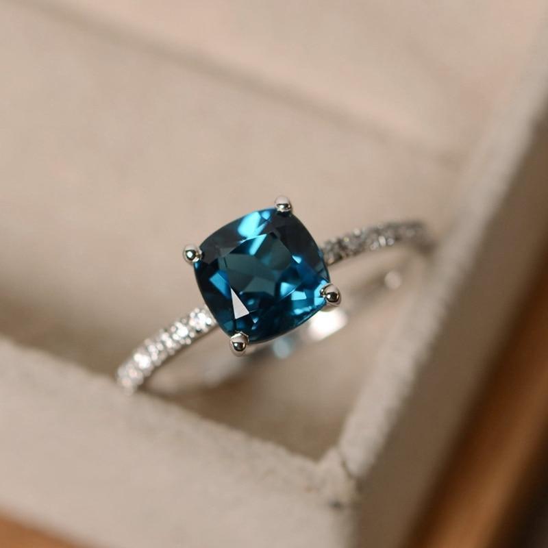 Square Birthstone Ring Rings 6 / LB