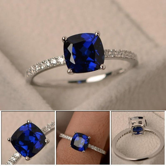 Square Birthstone Ring Rings 6 / LB