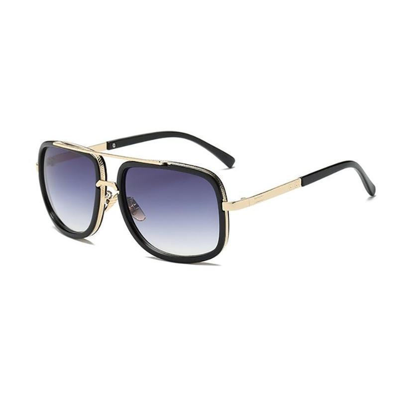 Square Lens Luxury Vintage Metal Big Frame Sunglasses Sunglasses DoubleGray