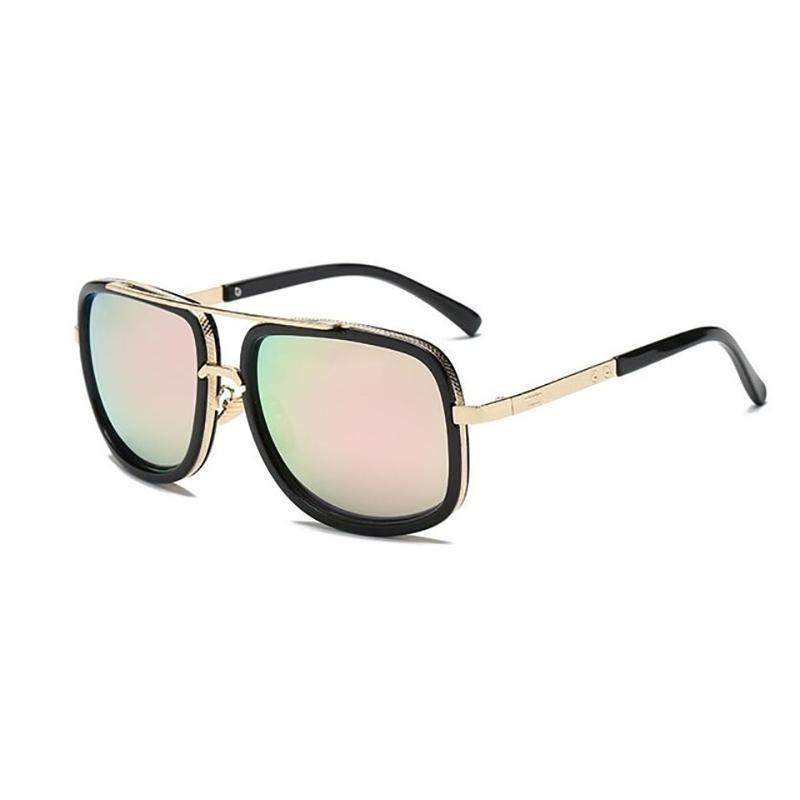 Square Lens Luxury Vintage Metal Big Frame Sunglasses Sunglasses Pink