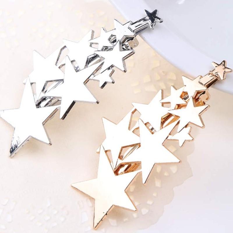 Star Barrettes Hair Clips HairClips Golden