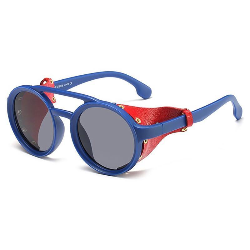 Steampunk Round Retro Shades Sunglasses Sunglasses C2 red blue