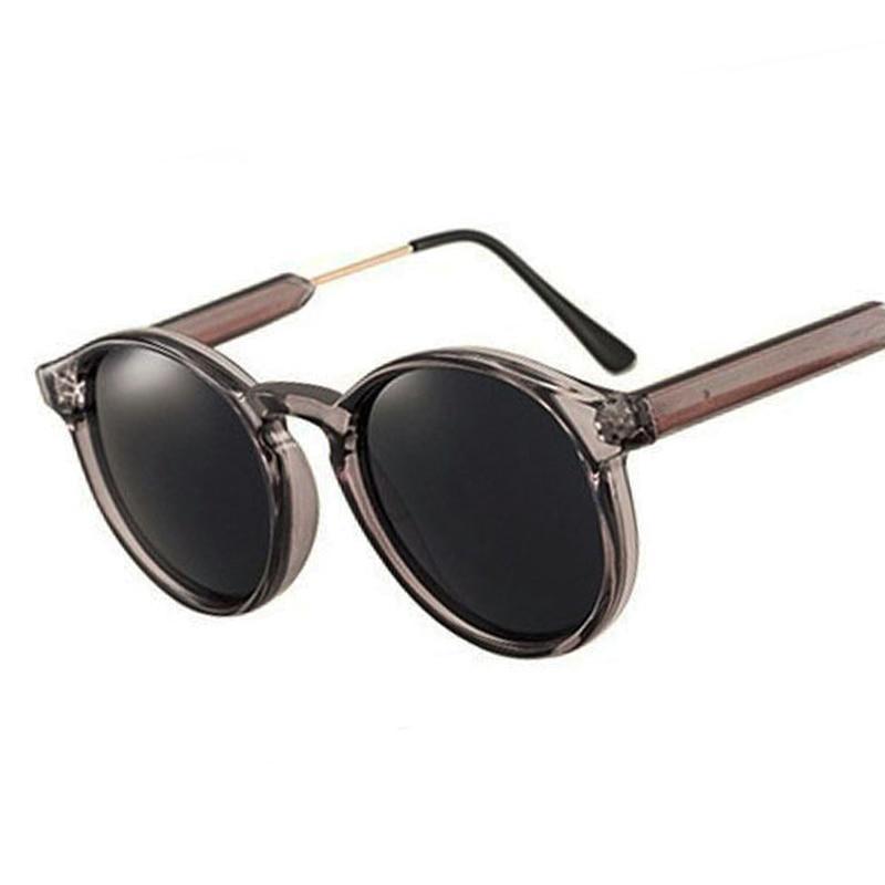 Thick Frame Round Vintage Shades Sunglasses Black