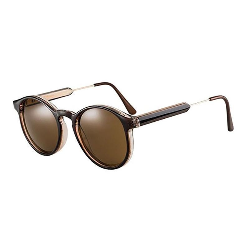 Thick Frame Round Vintage Shades Sunglasses Tea