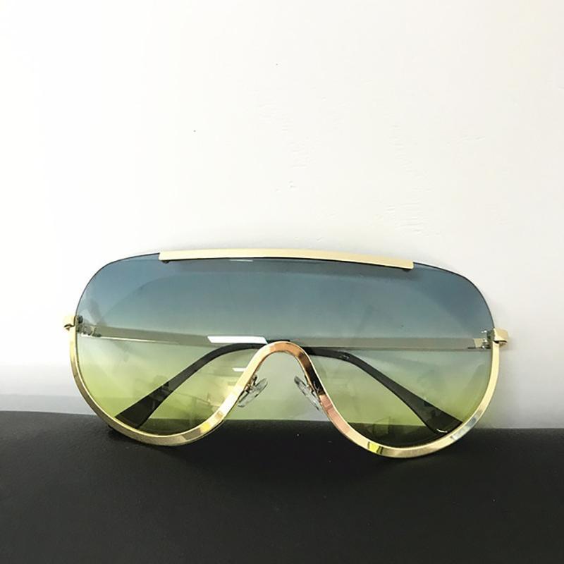 Trendy Shield Feminine Sunglasses Sunglasses c1 gold clear / Gold