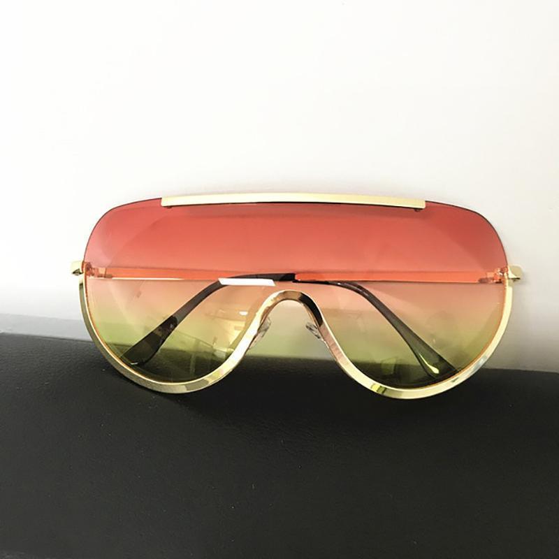 Trendy Shield Feminine Sunglasses Sunglasses c1 gold clear / Gold