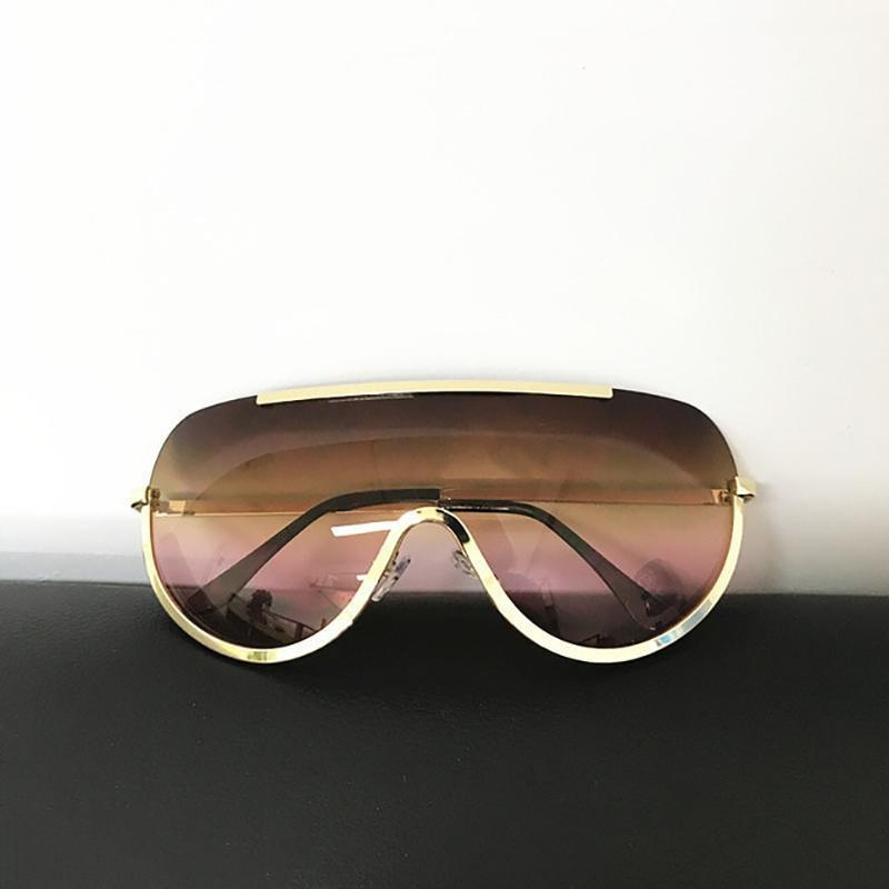 Trendy Shield Feminine Sunglasses Sunglasses c1 gold clear / Gold