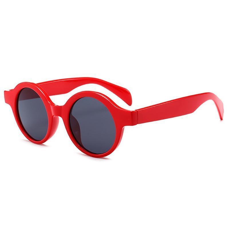 Village Retro Round Thick Frame Sunglasses Sunglasses Red