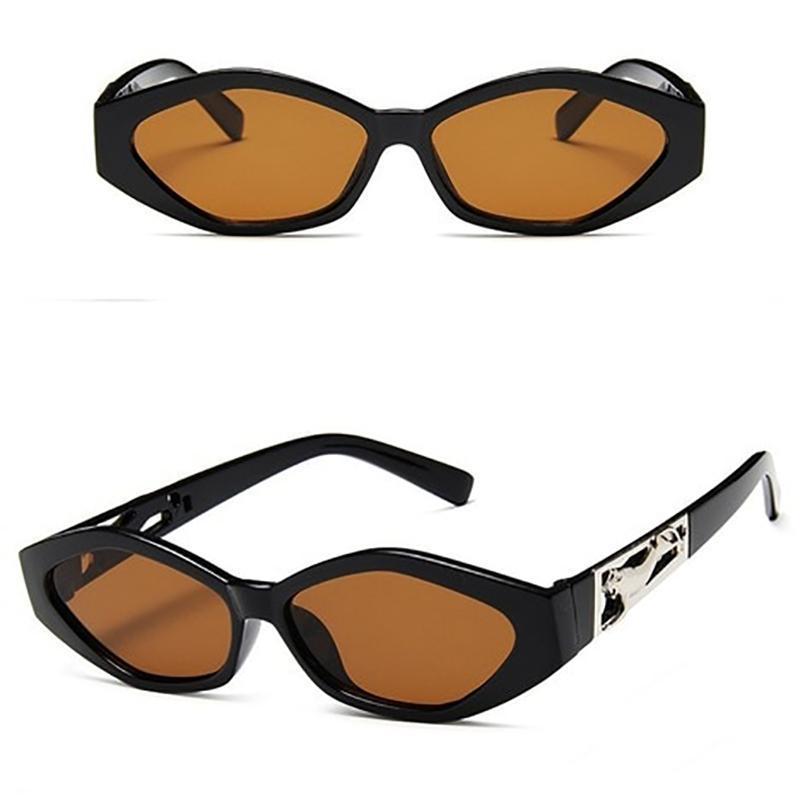 Vintage Cat Eye 3D Anti-UV Sunglasses Sunglasses Black Tea