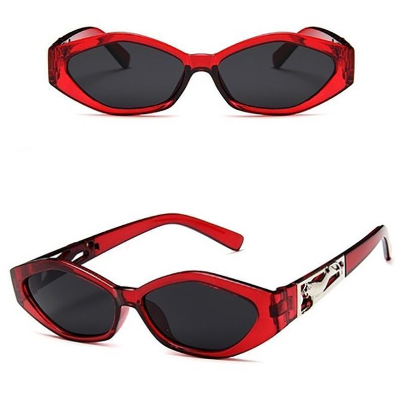 Vintage Cat Eye 3D Anti-UV Sunglasses Sunglasses Red All Grey