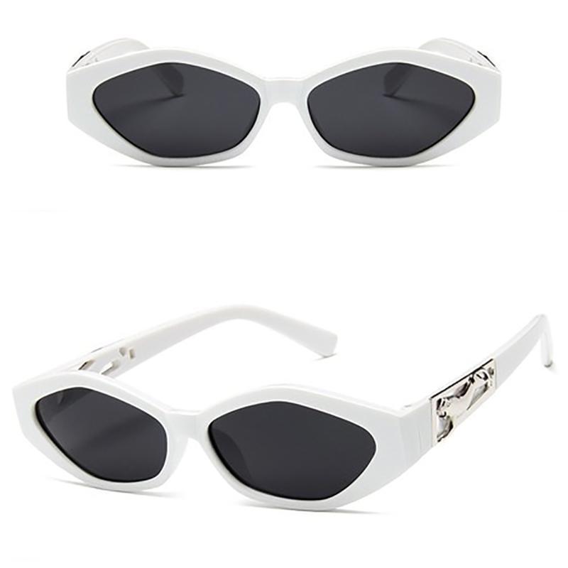 Vintage Cat Eye 3D Anti-UV Sunglasses Sunglasses White All Grey