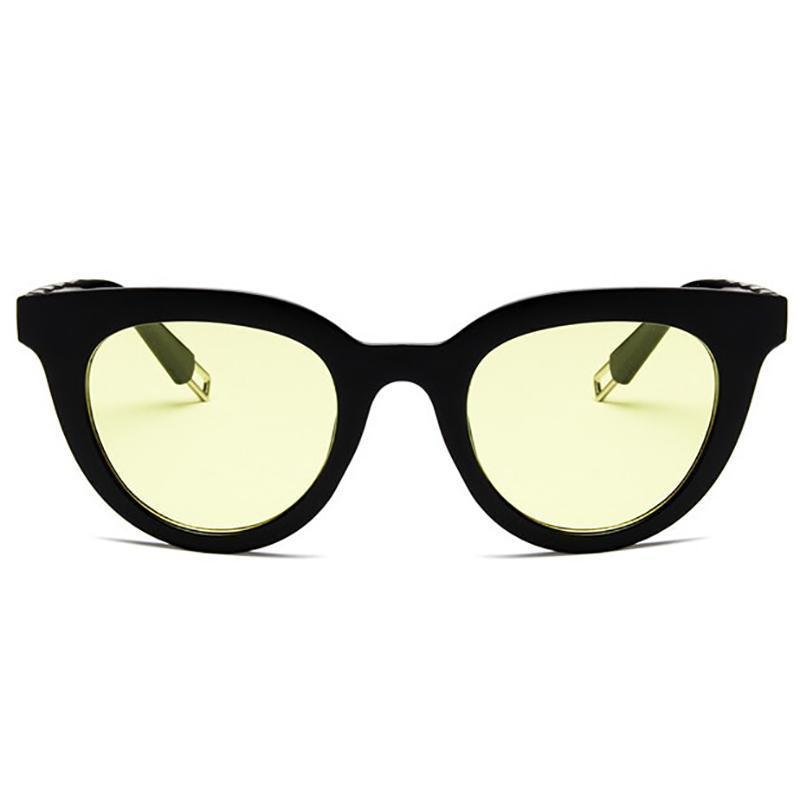 Vintage Framed Cat Eye Shades Sunglasses black yellow