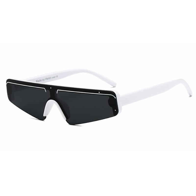 Vintage Rimless Cat Eye Sunglasses Sunglasses C1 black white